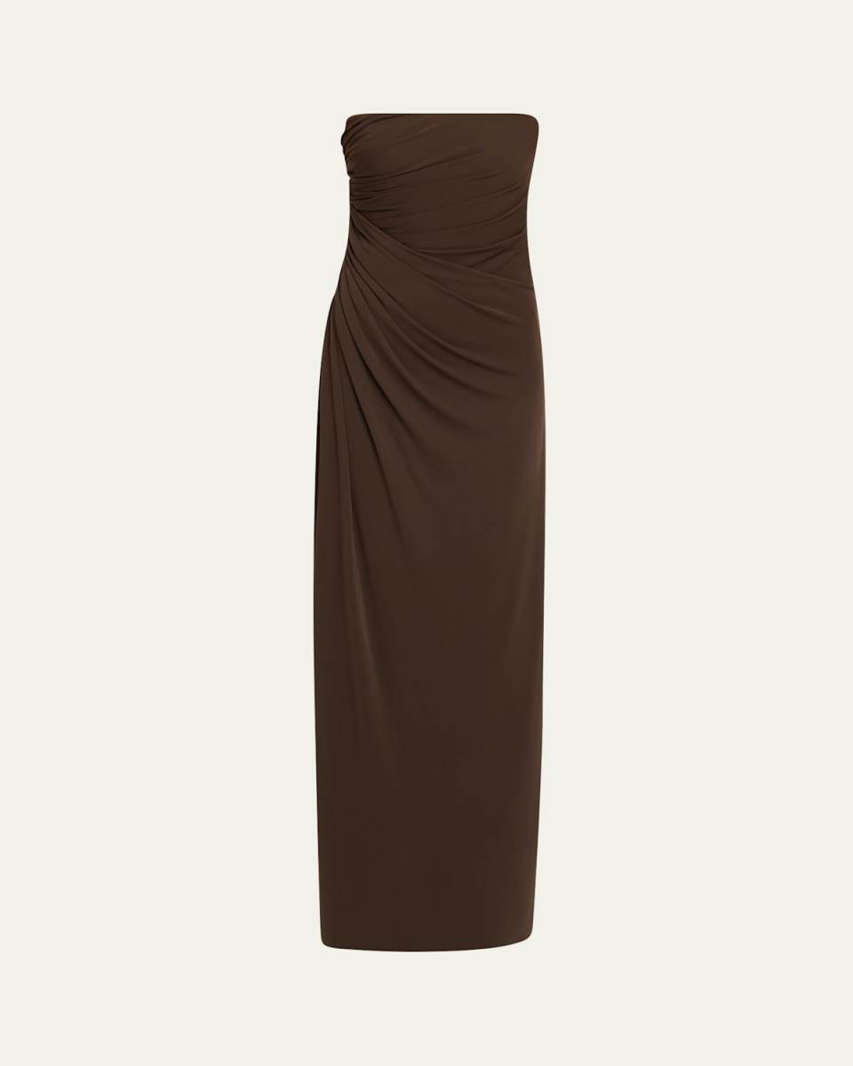 Patrice Strapless Draped Matte Jersey Gown
